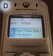 D) Smaller message doesn't overlay time; time visible